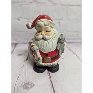 Vtg Homco Ceramic Santa Claus Coin Bank Figurine Christmas #5610 6x4 Inch